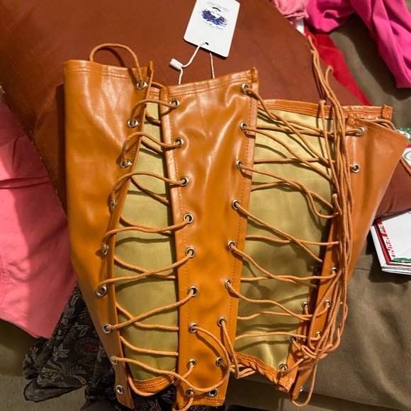 Tops - Leather Corset top $10